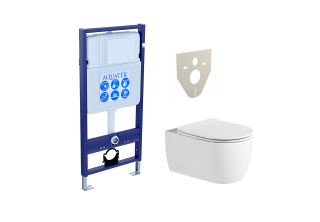 Комплект Set AQUATEK ЕВРОПА New унитаз Aquatek Европа AQ1106L-00+инсталляция Aquatek INS-0000012+звукоизоляционная прокладка+сиденье soft-close